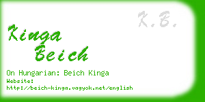 kinga beich business card